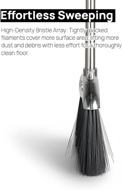 Outdoor Stiff Bristles Angle Broom Heavy Duty Sweeping Patio Broom with Long Handle for Garage Garden Commercial and Industrial