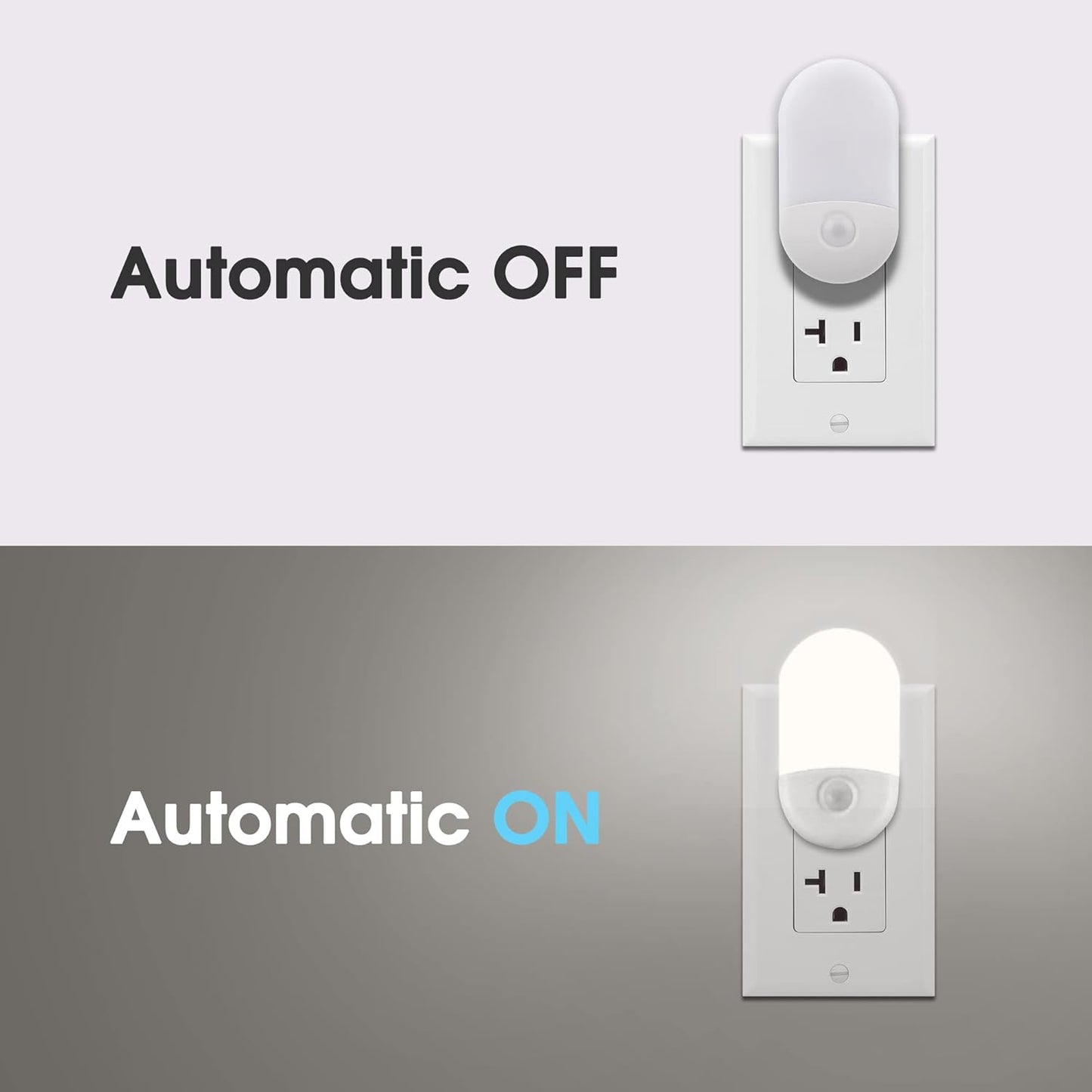 L LOHAS LED Night Lights Plug into Wall, [2 Pack] LED Dimmable Night Light with Light Sensors, 30/60LM Adjustable Brightness Nightlights, Soft White 3000K Automatic Night Light for Kid, Hallway