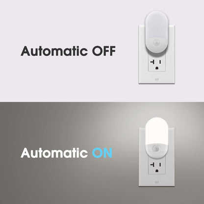 L LOHAS LED Night Lights Plug into Wall, [2 Pack] LED Dimmable Night Light with Light Sensors, 30/60LM Adjustable Brightness Nightlights, Soft White 3000K Automatic Night Light for Kid, Hallway