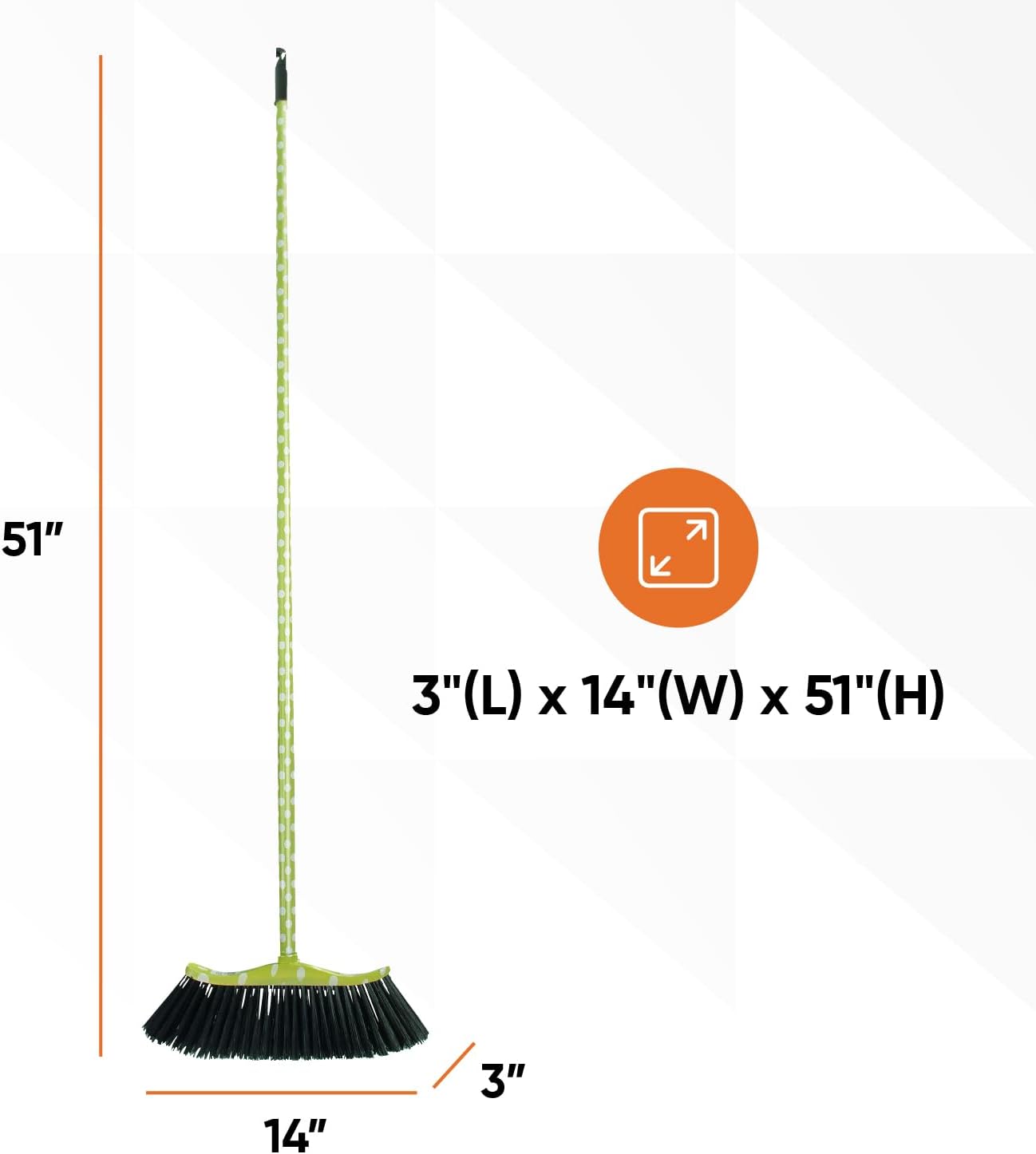 Superio Grey Broom, Heavy-Duty Indoor & Outdoor Broom with 48-Inch Handle, Multi-Surface Floor Cleaning for Home, Kitchen, Garage & Office