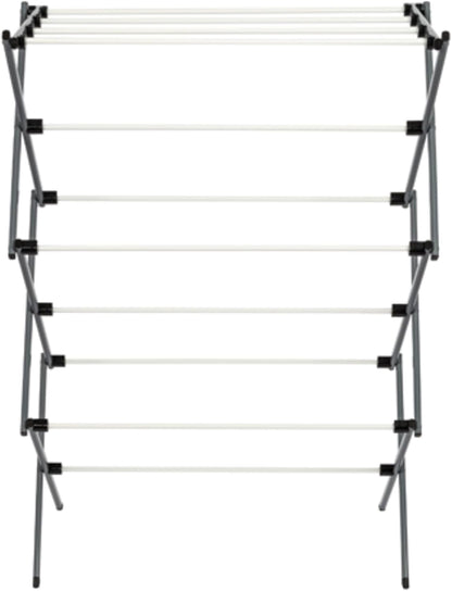 Honey-Can-Do Deluxe Metal Collapsible Clothes Drying Rack, 50 lbs, 29" x 14.2" x 42.1", White & Grey