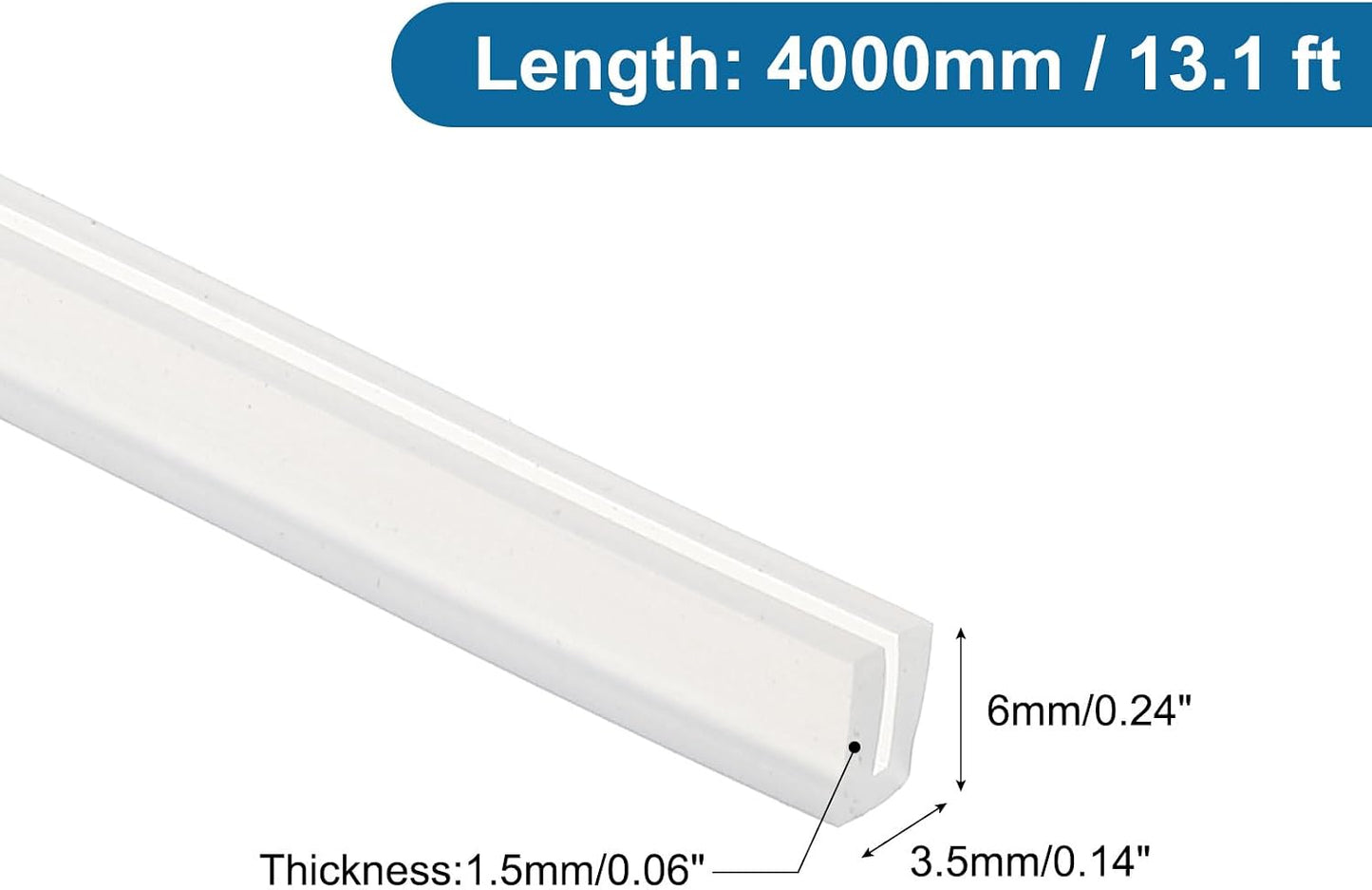 PATIKIL U Channel Edging Trim, 26Ft Sheet Metal Edge Guard Protector Rubber Edge Trim Air Sealed Seal Strip, 5/64" Slot, Fits 1/16"-5/64" Edge, 9/32" x5/128 x5/32