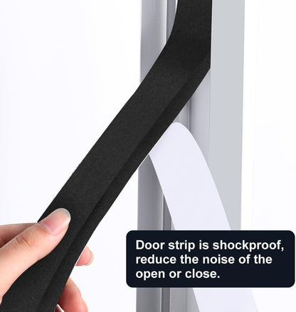 Seal Foam Tape,1/2 Inch W x 1/8 Inch T Weather Stripping for Door and Window,High Density Single Sided Closed Cell Door Insulation Weather Strip, 3 Rolls Total 50FT Black