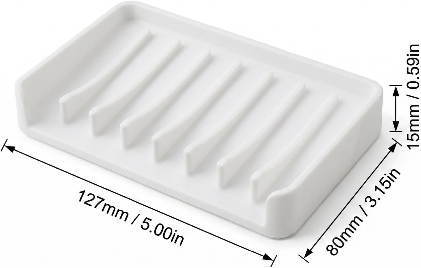 Bathway Silicone Soap Dishes for Shower, Self-Draining Bar Soap Holder Non-Slip Sink Organizer Tray for Sink, Bathroom & Kitchen, Keeps Bar Soap Dry& Dishwasher Safe, Black & Black (2 Pack)