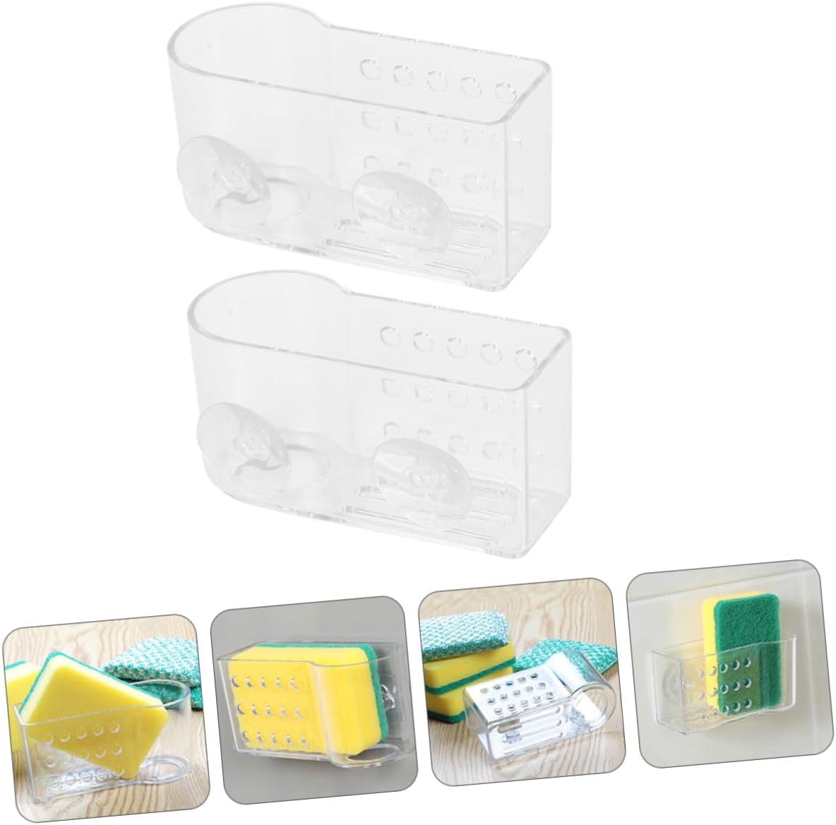 2 Pcs Wall Mounted Kitchen Drying Rack Practical Sponge Holder for Scouring Pads Lightweight Storage for Rags Cleaning Cloths No Drilling Required Space Saving Design