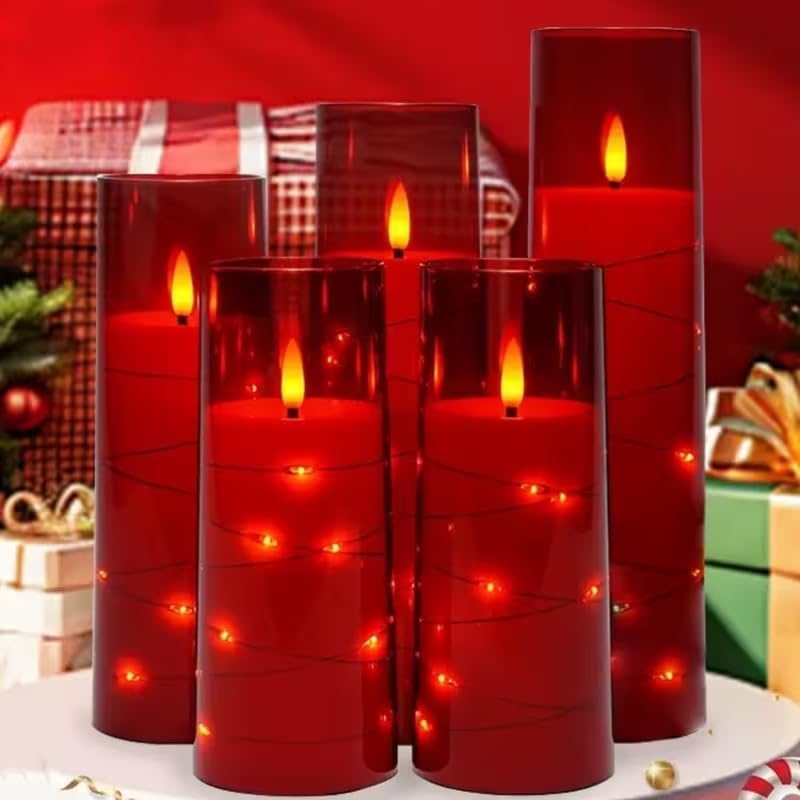 Set of 24 Slim Outdoor LED Candles, Battery Operated Flickering Fake Candles with 10-Key Timers for Patio & Porch Decor, 2.2 Inch Diameter Waterproof Resin Pillars for Large Events & Sconces (White)