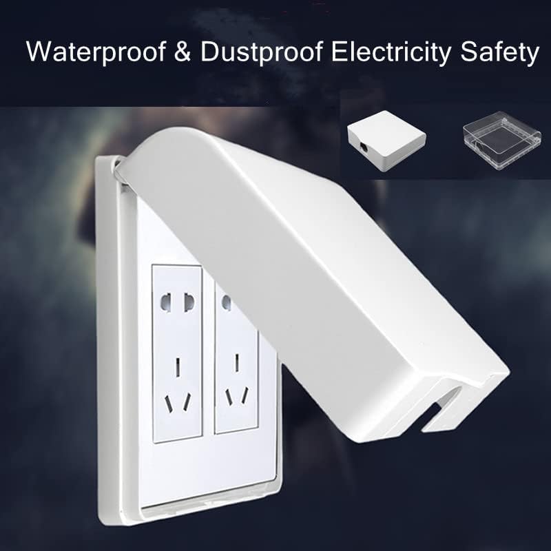 Fielect Weatherproof in Use Outlet Cover Plug Receptacle Protector for Retrofit Siding Construction Transparent 120 Type 142x83x48mm 1Pcs