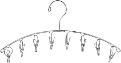 DurReus Reusable Stainless steel Drying Rack Laundry Drip Hanger 8 Clips Closet Organizer for Hanging Lingerie,Underwear,Clothes Disapers,Mitten,Socks,Hats,Bras,Skirts,Scaf