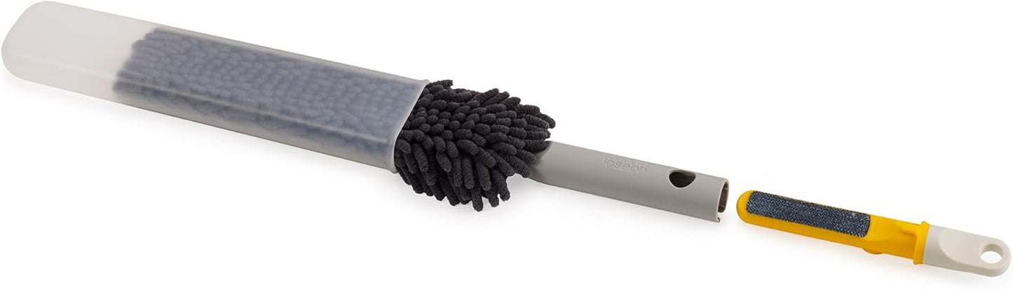 Joseph Joseph CleanTech 2-in-1 Tile and Tub Scrubber and Grout Cleaning Brush with V-Shaped Bristles