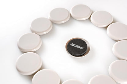 Super Sliders 2 1/2" Round Reusable Furniture Sliders- Easily Move Small to Medium Sized Items Across Carpet 8 Pack Beige