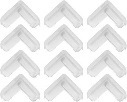 Clear Rubber Furniture Corner Guards for Baby Proofing, PVC Safety for Edge Protectors for Table and Furniture Edges, Transparent Childproof Corner Covers 12 Pack