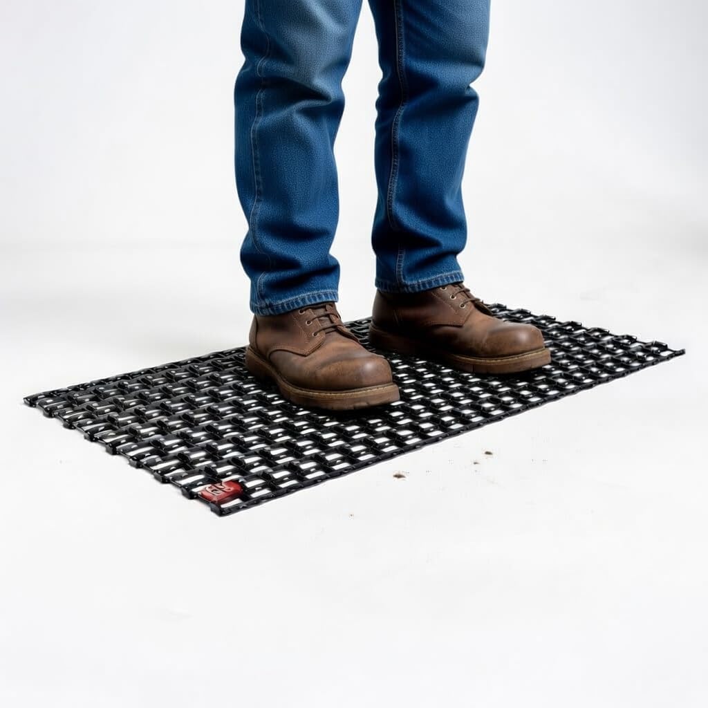 Mudd Heavy-Duty Metal Mesh Doormat – 30in x 17in, 2mm Thick Steel – Durable, All-Weather Dirt & Mud Scraper for Entryways, Patios & Workspaces