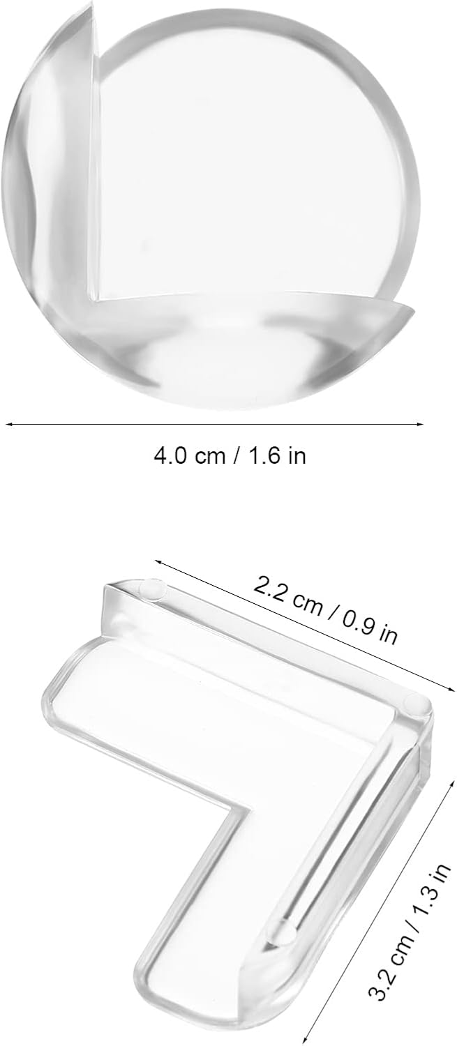 POPETPOP 20-Pack Clear Corner Protectors for Baby – Transparent Silicone Furniture Edge Guards Cushion Sharp Corners & Prevent Bumps for Tables, Desks, Cabinets – Babyproofing Safety for Toddlers