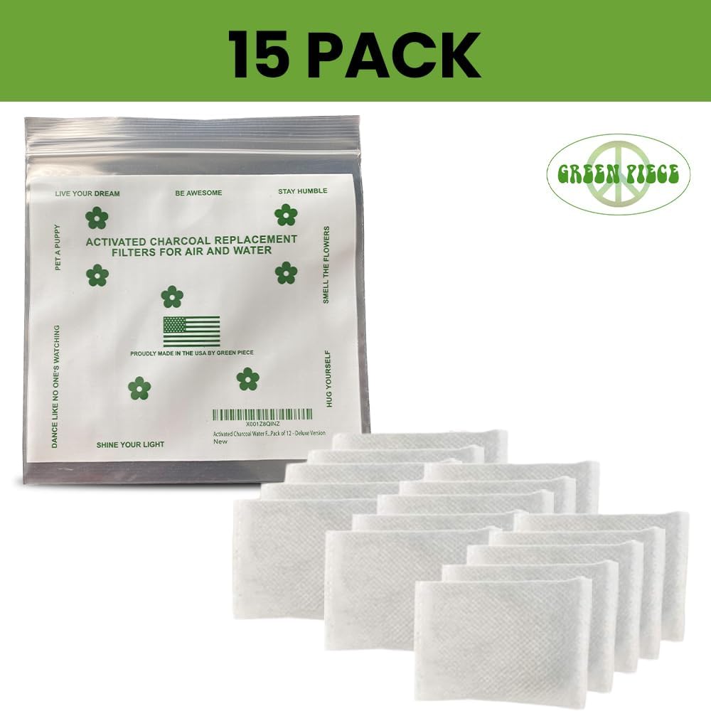 Green Piece® 24 Pack Overstuffed All-Natural Diaper Pail Deodorizer | Activated Charcoal Air Purifier Compatible with Diaper Pails, Shoe Closets, Trash Cans, Pets - Made in The USA by Green Piece