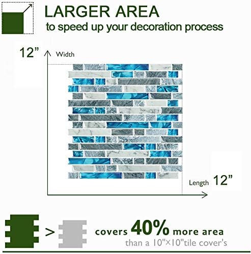 STICKGOO Thicker Design Peel and Stick, Self Adhesive Stick On Tile Backsplash for Kitchen and Bathroom, Beige & White, 12”×12”, 10 Sheets