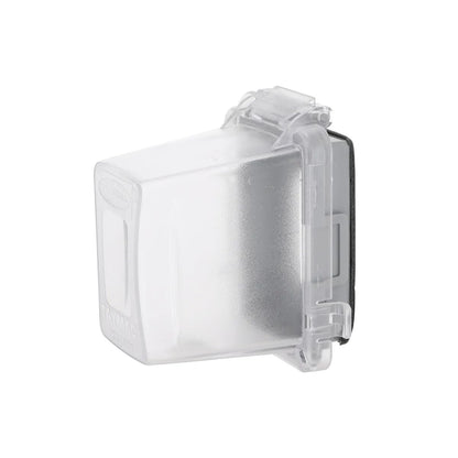 TayMac MM420W Raco 1-Gang Nonmetallic Extra Duty Weatherproof In-Use Horizontal/Vertical 16-in-1 Standard Cover, White, 2.75" Size