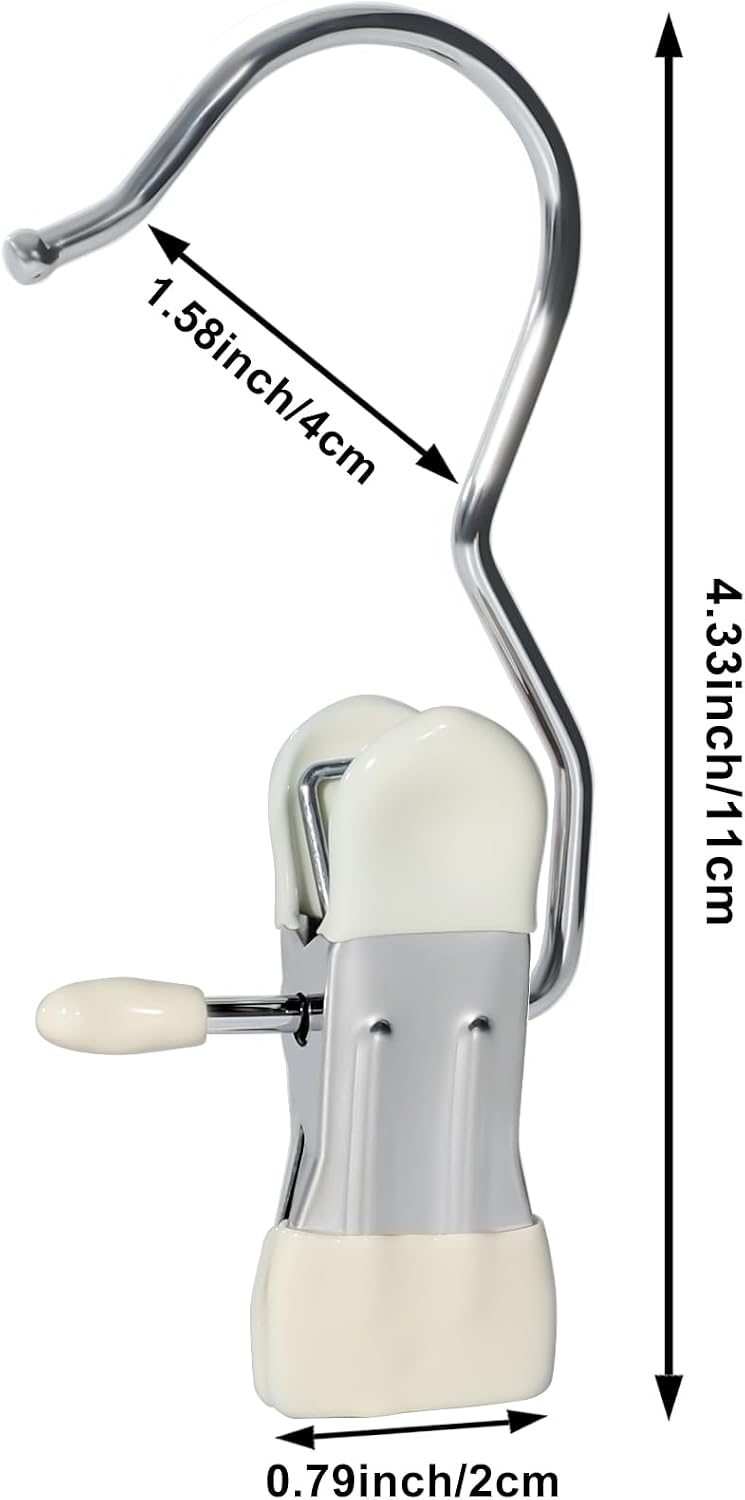15/30Pcs Upgrade Double Head Clamp Dipped Clothespin for Laundry Hooks with Clips, Boot Holder, Hanging Clips, Portable Multifunctional Hangers Single Clip Space Saving for Jeans, Hats (15, White)