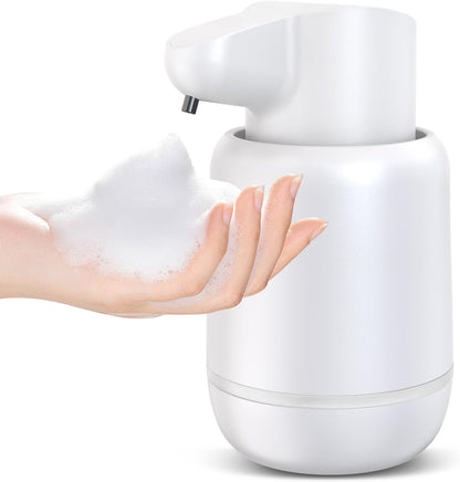 Automatic Foaming Soap Dispenser 15oz/420ml Foaming Hand Sanitizer Touchless Wall Mount with 4levels Adjustable Free Touch Electric Soap Dispenser Rechargeable with Sensor(White)