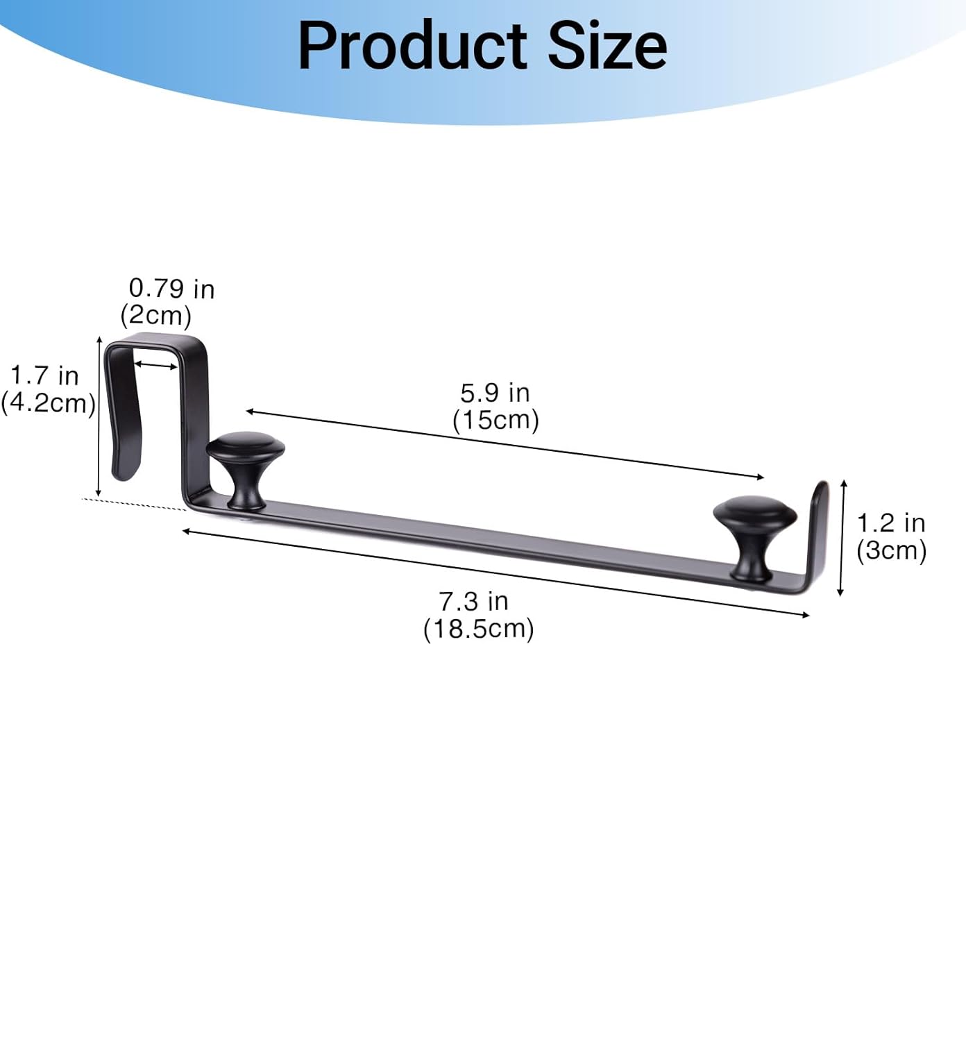 Large Trash Bag Holder for Kitchen Cabinets Doors, Under Sink Plastic Bag Hooks, Stainless Steel Garbage Bag Holder, Kitchen Trash Waste Cans (Black)