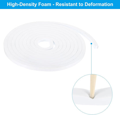 PATIKIL Weather Stripping Door Seal Strip, 3/8 Inch x 1/4 Inch x 32 Ft Self Adhesive Soundproof High Density Foam Tape Insulation for Door Window Air Conditioning, White - Colors B