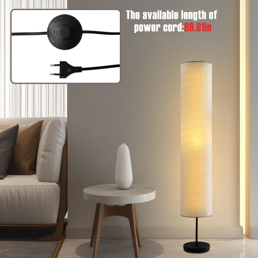 YY YEARCHY Floor Lamp Paper Lamp Japanese Standing Lamps with Rice Paper Shade for Bedroom Livingroom Slim
