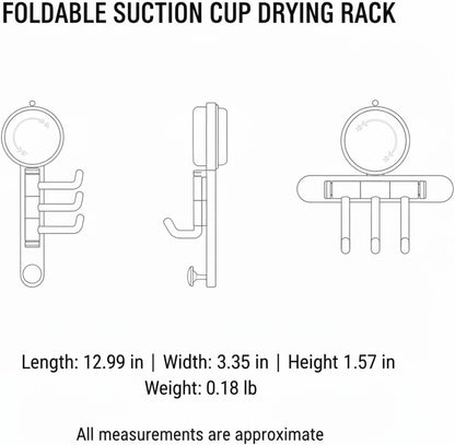 Foldable Wall Mounted Drying Rack, Adhesive Sponge Holder for Smooth Surfaces, Space Saving Storage for Rags and Cloths (1 PC)
