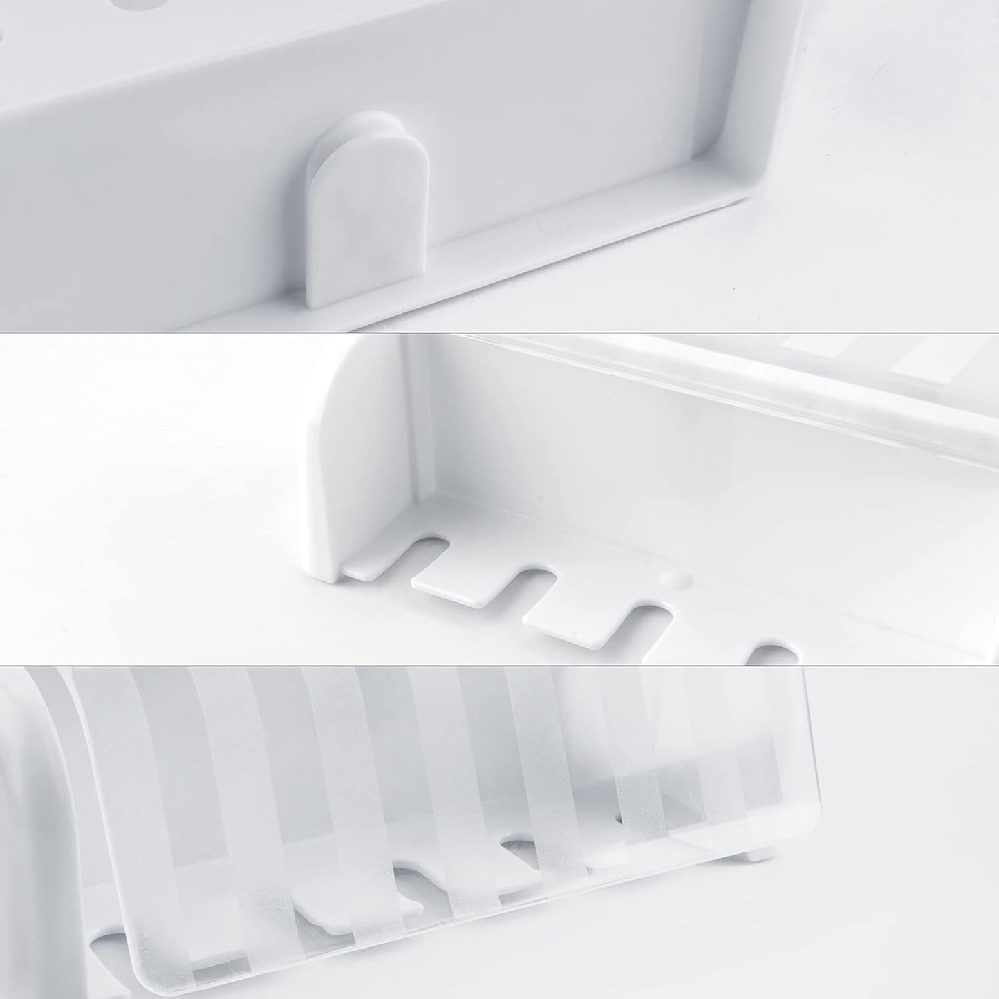 5 Slots Wall Mount Toothbrush Holder with Cover, Self Adhesive Toothbrush Storage Organizer for Shower, Toothbrush Hanger with Automatic Toothpaste Squeezer Dispenser