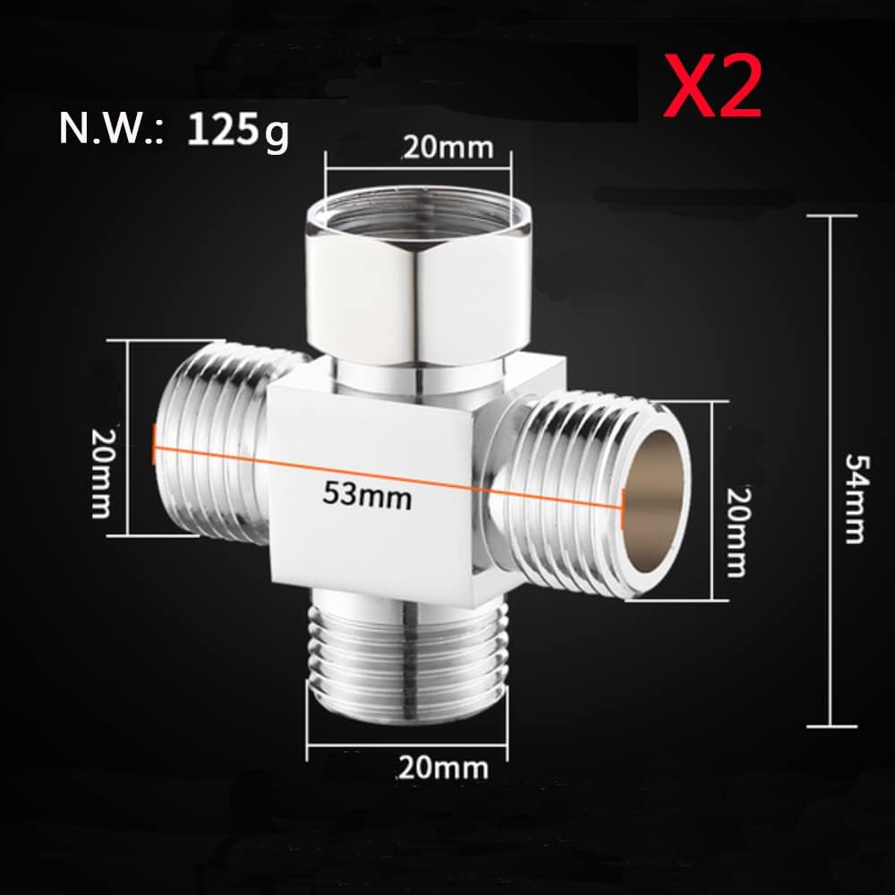 Water Diverter Fitting Adapter, Add-A-Tee G1/2" Hose Connector Adapter for Angle Valve adapter, Shower arms, Toliet Bidet Sprayer, Hose Pipe Fittings (3 Way T2)