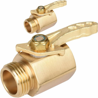 A30008-D Brass Hose Y Connector Brass Garden Hose Adapter, Garden Hose Splitter 2 Way Heavy Duty, Hose Bib Splitter with 2 Extra Rubber Washers-2PACK