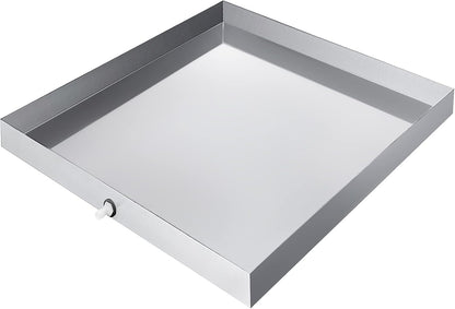 VEVOR 32 x 30 x 2.5 Inch Washing Machine Pan 18 GA Thickness Galvanized Steel Heavy Duty Compact Washer Drip Tray with Drain Hole & Hose Adapter