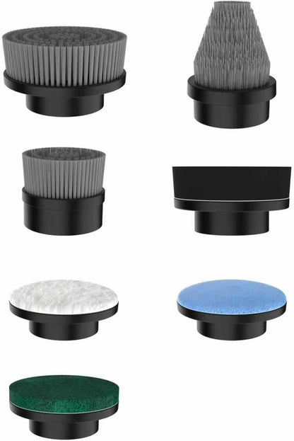 Electric Spin Scrubber, Shower Scrubber with Long Handle Adjustable LCD Display, 2 Speed Shower Cleaner, 7 Replaceable Brush Heads Bathroom Cleaning Brush, Bath Tub Power Scrubbers Black G3