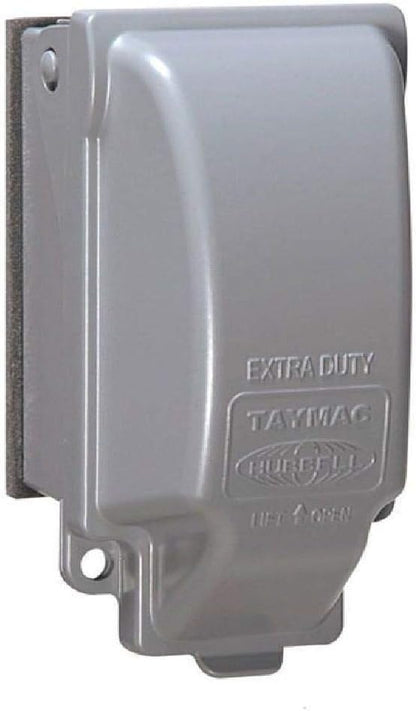 TayMac MX3200 RaynGuard Extra Duty Metal Weatherproof in-Use Cover, 1-Gang, Gray, 3.55 x 3.37 x 6.12 & MM410C Single Horizontal/Vertical Mount 1-Gang Weatherproof In-Use Electrical Outlet Cover