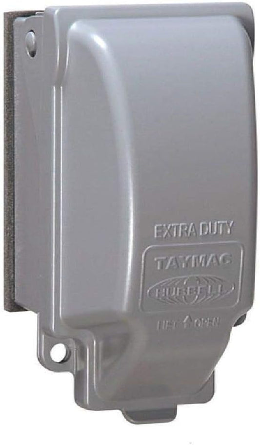 TayMac MX3200 RaynGuard Extra Duty Metal Weatherproof in-Use Cover, 1-Gang, Gray, 3.55 x 3.37 x 6.12 & MM410C Single Horizontal/Vertical Mount 1-Gang Weatherproof In-Use Electrical Outlet Cover