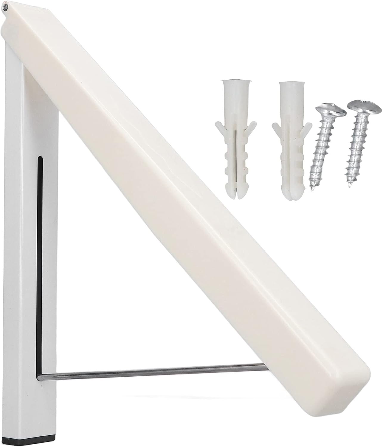 Wall Mounted Drying Rack | Foldable & Retractable Clothes Hanger | Holds 60 Lbs for Bathroom/Laundry Room/Closet | Space Saving Home Organizer
