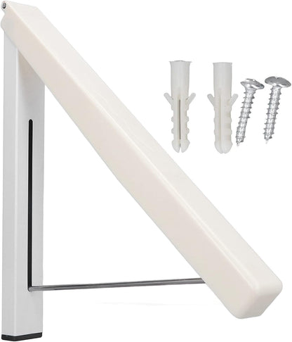 Wall Mounted Drying Rack | Foldable & Retractable Clothes Hanger | Holds 60 Lbs for Bathroom/Laundry Room/Closet | Space Saving Home Organizer