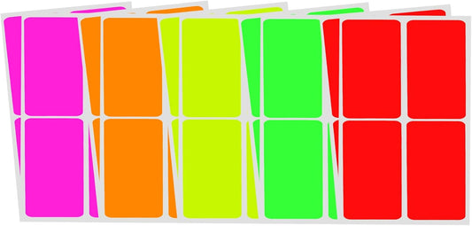 Rectangular Color Coding Labels 3x2 inches in 15 Colors Stickers Tags - 60 Pack by Royal Green
