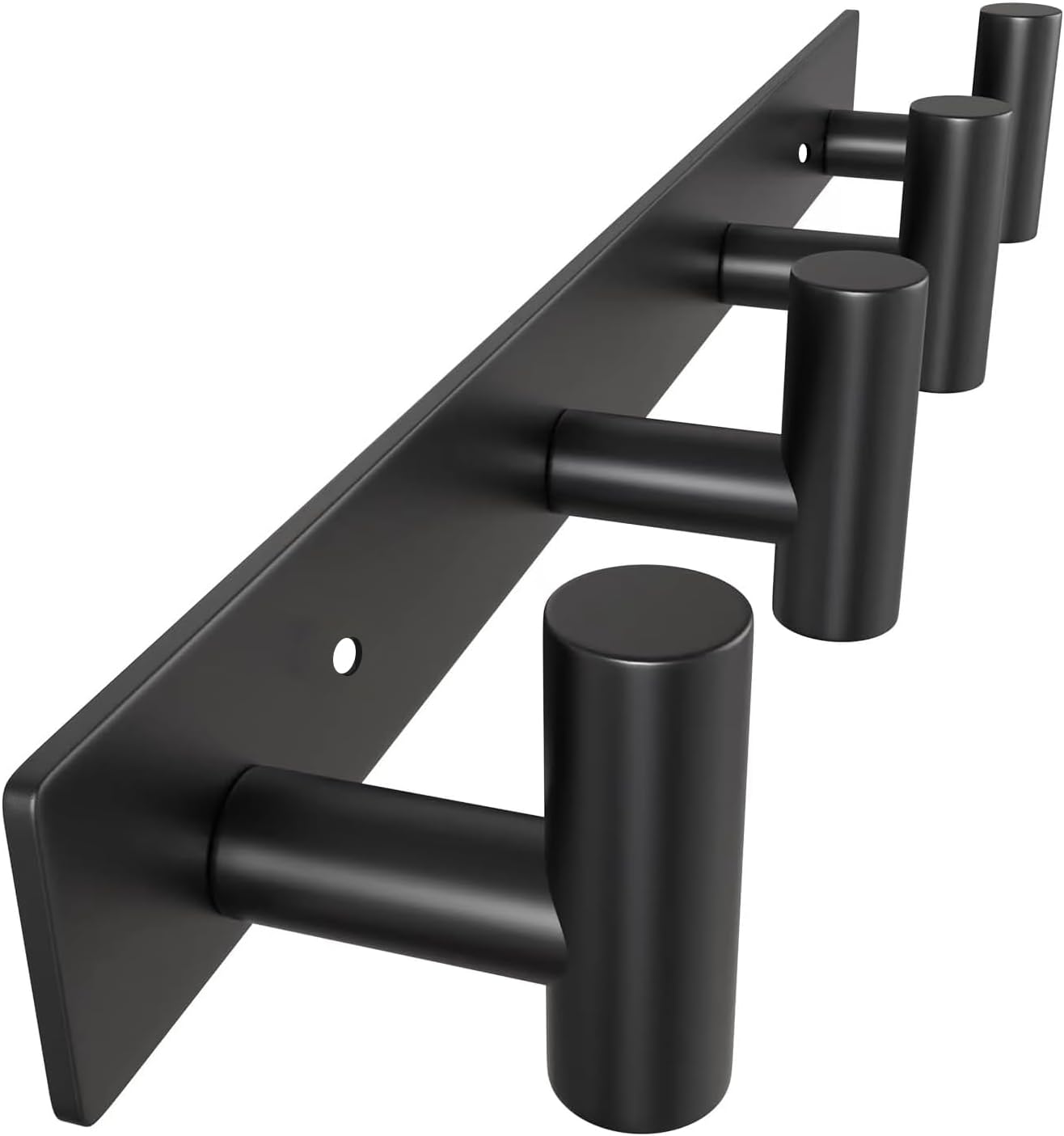 VAEHOLD Black Hat and Coat Wall Mount Rack - 3 Hooks for Robes, Bags, Keys, and Towels - Bathroom Towel Hanger Organizer (1 Pack)