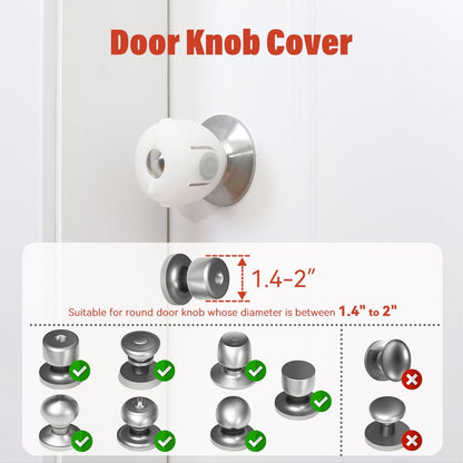 Mom's Choice Gold Awards Winner - EUDEMON 4 Pack Baby Safety Door Knob Covers Door Knob Locks(not Suit for All Door knobs)