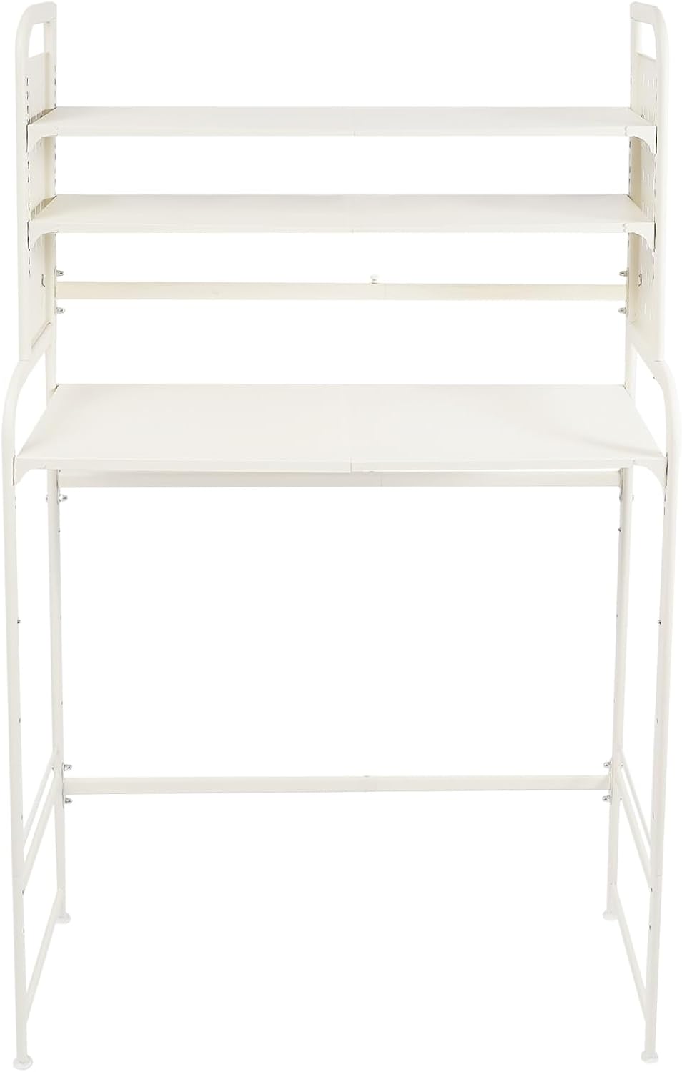 3-Tier Expandable Over Toilet Washing Machine Dryer Storage Utility Rack Bathroom Organizer Rack Laundry Room Storage and Organizer Standing Shelf Space Saving