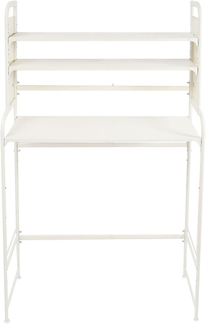 3-Tier Expandable Over Toilet Washing Machine Dryer Storage Utility Rack Bathroom Organizer Rack Laundry Room Storage and Organizer Standing Shelf Space Saving
