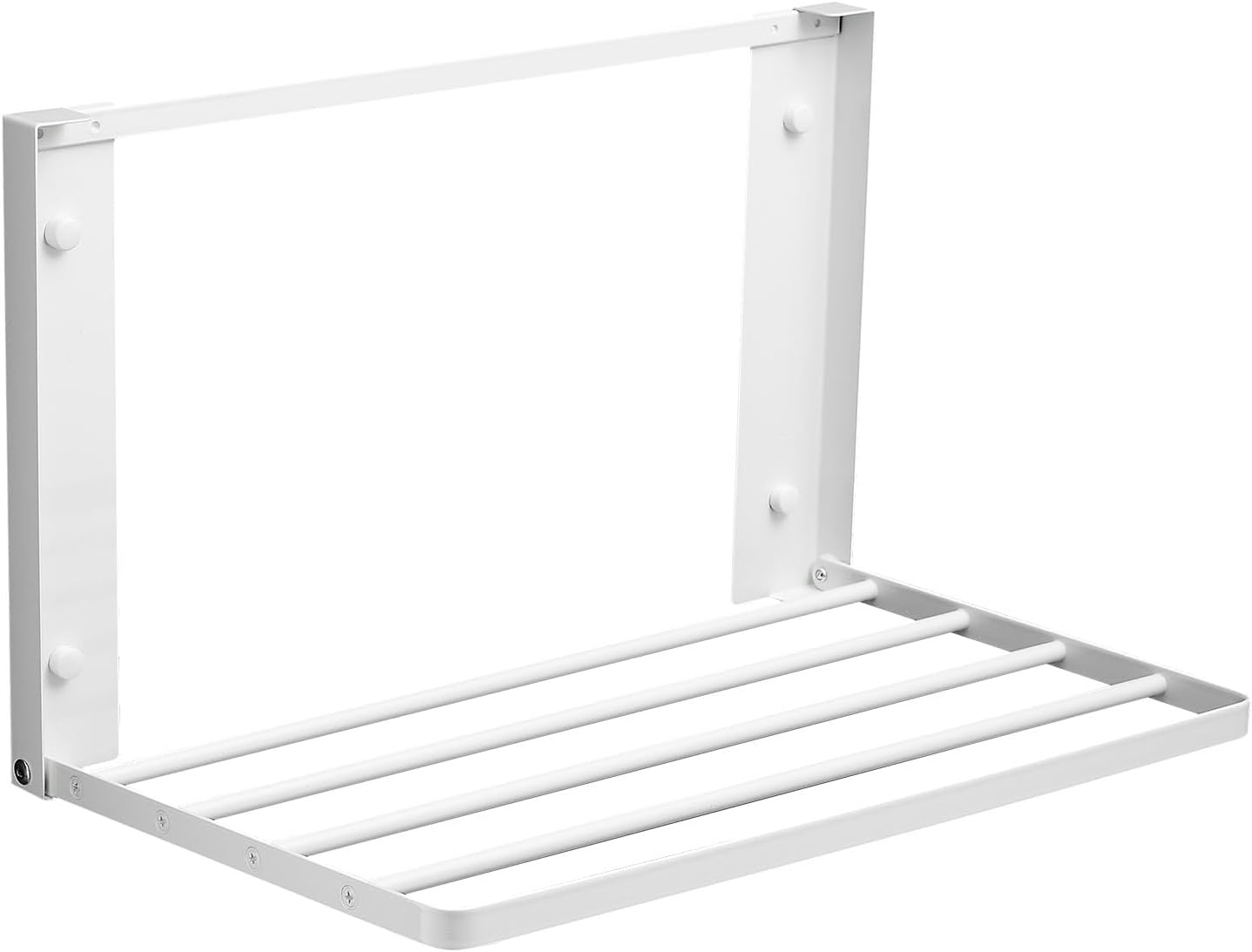 Foldable Wall Mounted Clothes Drying Rack,Space-Saving Laundry Drying Rack, Magnetic & Punch-Free Retractable Hanging Rack with 4 Drying Bars, Heavy-Duty Fold Down (Black)