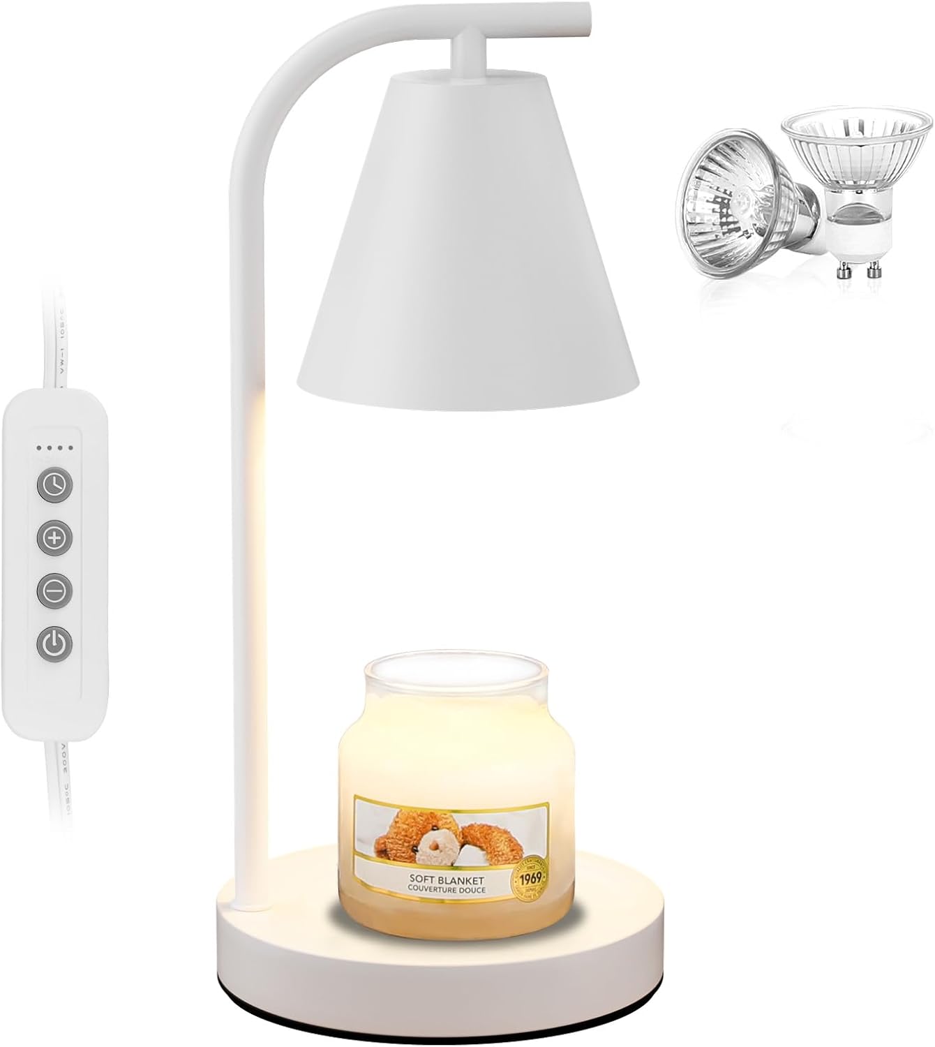 Hong-in Candle Warmer Lamp - with Timer & Dimmer, Modern Home Decor House Warming Gifts Wax Melt Warmer for Jar Candles, Cozy Birthday Gift for Women Mom (Black)