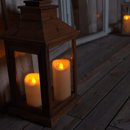 Homemory Dripping Wax Flameless Candles, Battery Operated Candles with Remote Control and Timers, LED Pillar Candles, Electric Fake Candles, 3" x 6", Set of 2