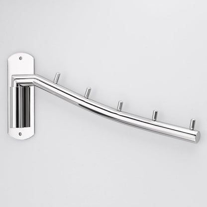 Sumnacon Stainless 2 Pcs Steel Clothes Hanger Rack-Wall Mount Garment Hook with Swing Arm, Sturdy Coat Robe Storage Organizer for Laundry Room Bedrooms Clothing Drying Rack with 5 Hooks, Gold