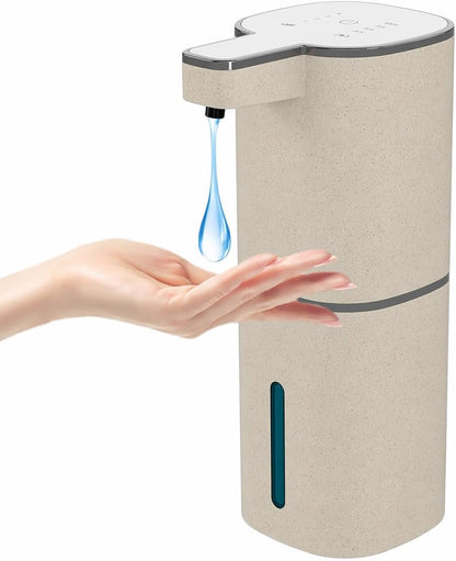 Automatic Foaming Soap Dispenser, Touchless Hand Soap Dispenser, USB Rechargeable, 4 Adjustable Levels, 14.2 oz (420 ml) Large Capacity, for Bathroom, Kitchen & School (Black, Foaming)