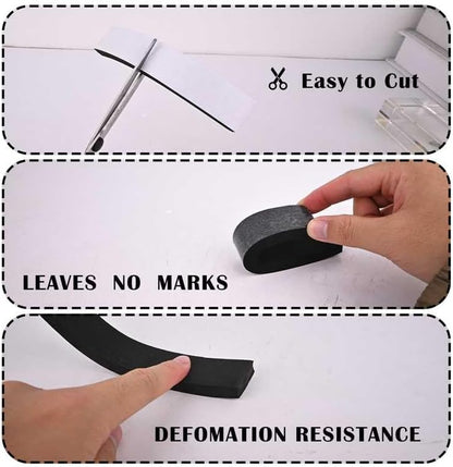 1 inch Wide x 1/4 inch Thick Black Foam Weather Stripping,Closed Cell Foam Insulation Tape with Self-Adhesive,Single Sided Weatherstrip for AC Window, Door Seal,High Density Weather Strip 16.5 Feet