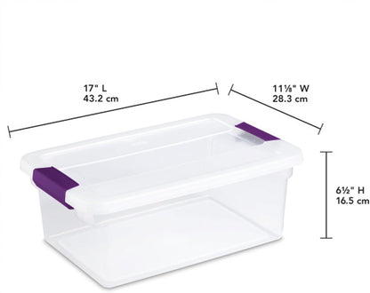Sterilite 8-Pack 60 Quart ClearView Latch Box, Wheeled Underbed Organizer Bins with Latching Lids - Clear Plastic Organization Containers for Closet, Bedroom, Shelving Units and Everyday Home Storage