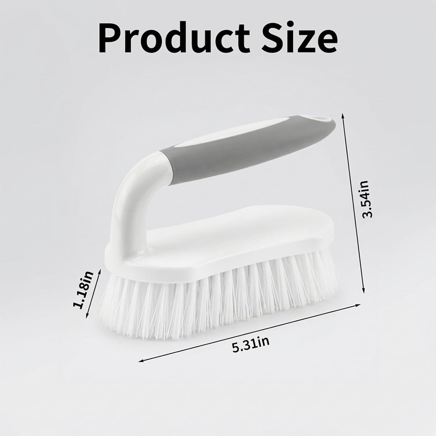 2 Pack Heavy Duty Scrub Brush for Cleaning, Stiff Bristle Cleaning Brushes with Ergonomic Grip for Bathroom Shower Kitchen Sink Carpet Bathtub Tile Floor, Multi-Purpose Household Scrubber Brush