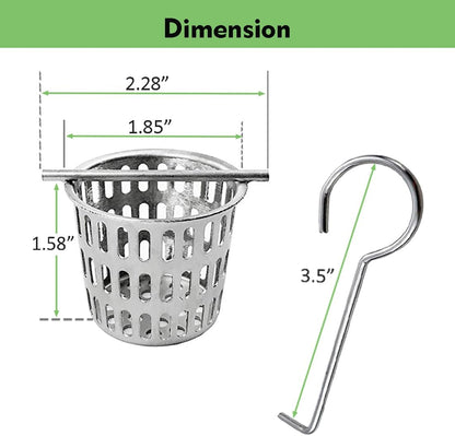 Neodrain Shower Drain Hair Catcher – Stainless Steel Hair & Debris Strainer with Lifting Hook, Hair Trap Filter Basket for Bathroom Drains, Reusable Hair Strainer for Clog-Free Drains