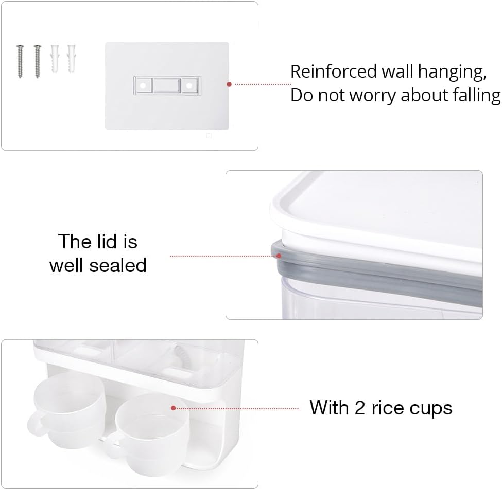 Conworld Laundry Detergent Dispenser, Wall Mounted Laundry Beads Dispenser for Scent Booster Beads, Stain Remover Powder, Bath Salts, Rice, Beans Grain and Dry Food, Laundry Scent Booster Container